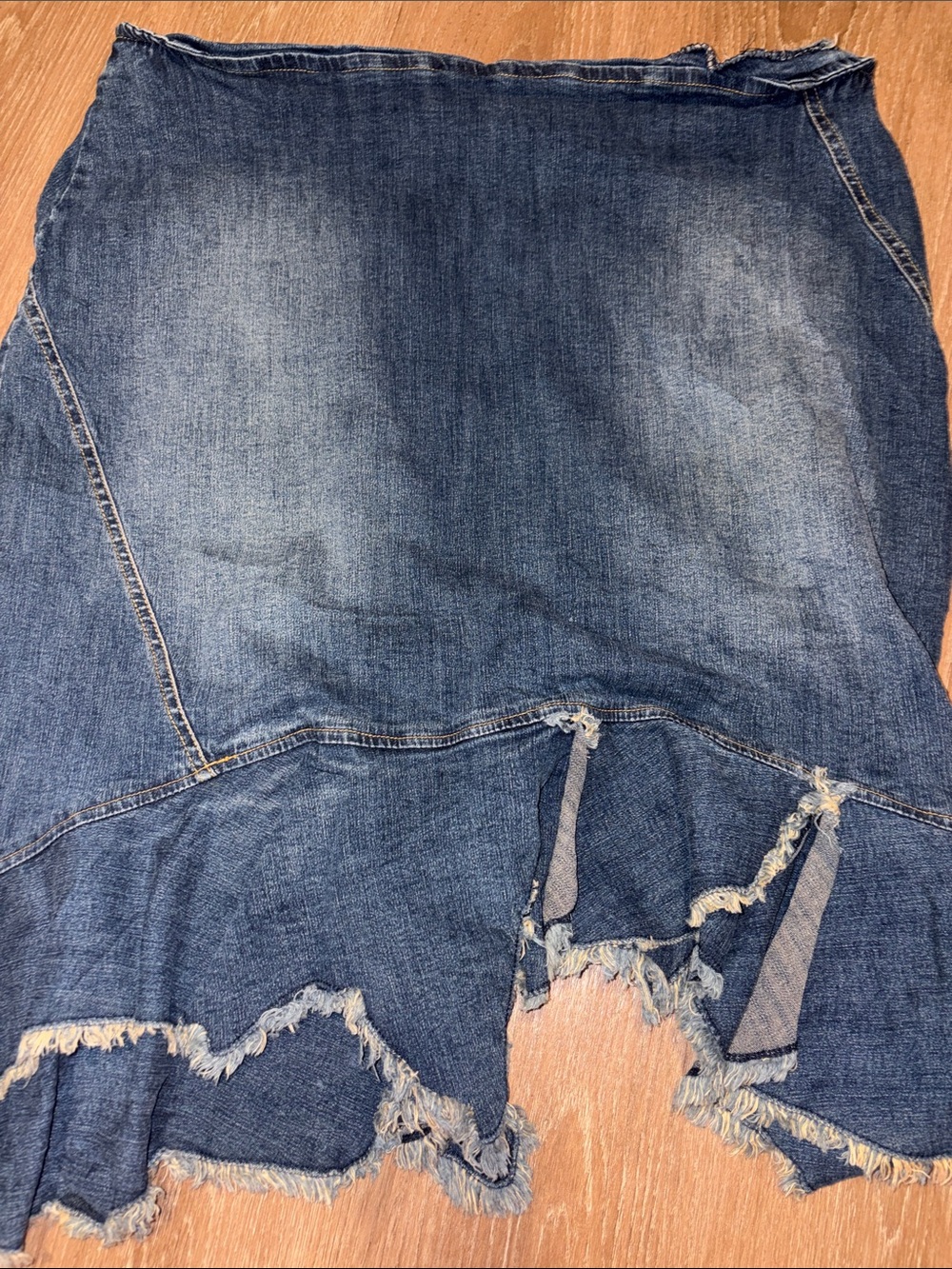 Ashro Blue Distressed Denim skirt